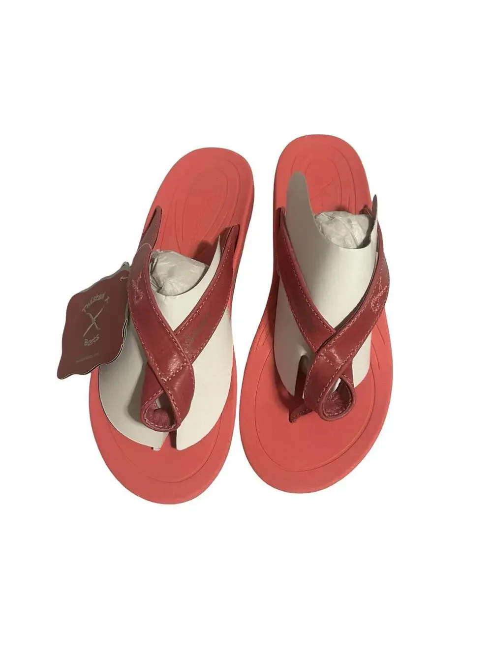 Twisted X Women’s Size 9M Pink Comfort Flip Flop Sandals NWT Keychain